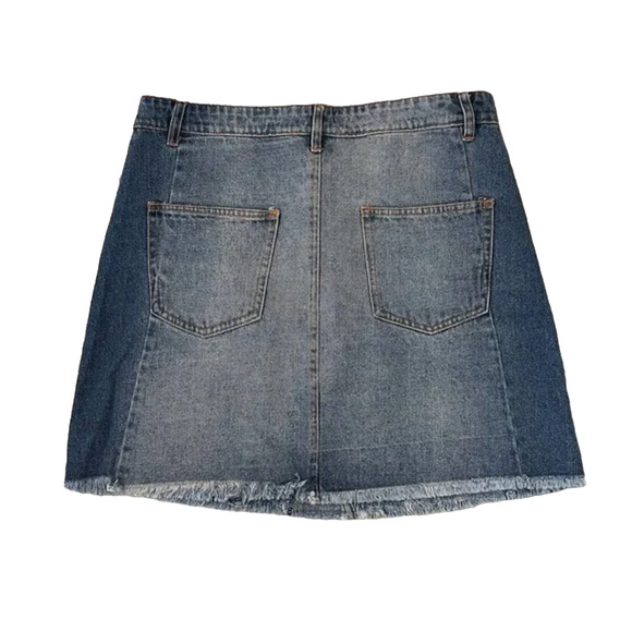 NWT Altar'd State Blue Two-Tone Jean/Denim Mini Skirt - SIZE S - Picture 2 of 10